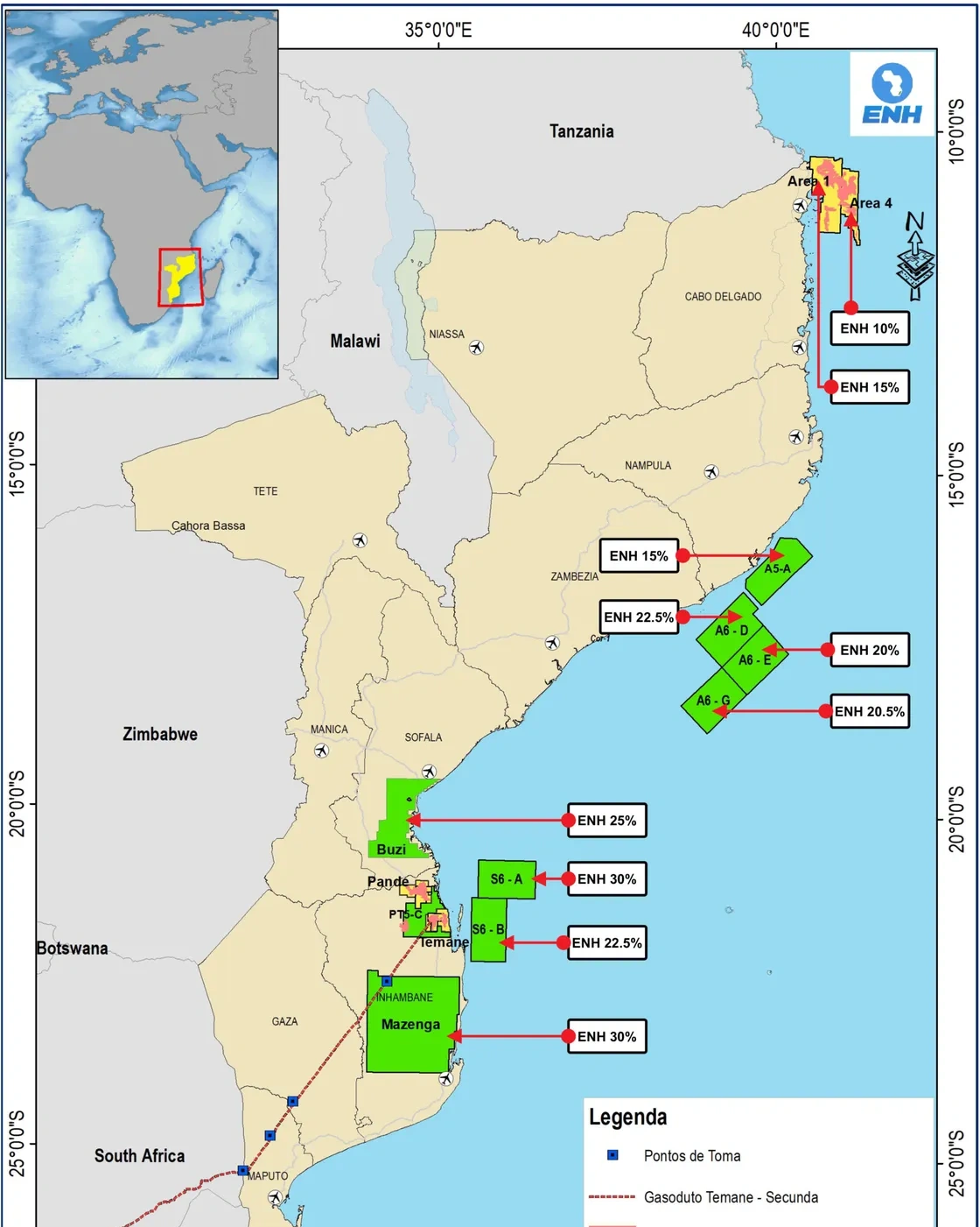 License-block prospect map of southern Mozambique (Gaza Province)